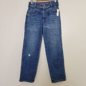 Anthro pilcro and the letterpress high rise straight leg jeans 24p
